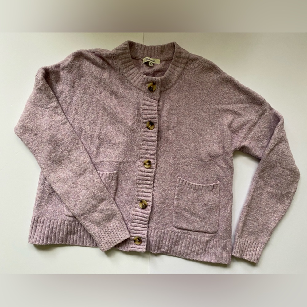 Madewell Button-Down Lavender Cardigan